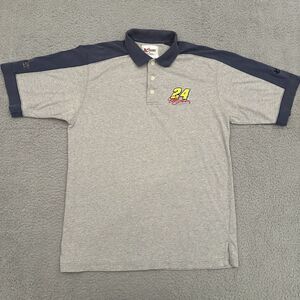 Chase Authentics Jeff Gordon #24 Polo Shirt Men's Medium‎ Gray Dupont NASCAR